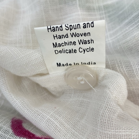 Boho Art to Wear Button Down Top Organic Cotton Hand Painted One Size - Picture 11 of 14